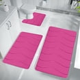 thumbnail image 4 of Vaidha Memory Foam Bath Mat 3 Set Bathroom Rugs For 3 Pcs Toilet Mats Universal Soft Comfortable Water Absorption Non-Slip Thick Machine Washable Easier To Dry Dark, 4 of 6