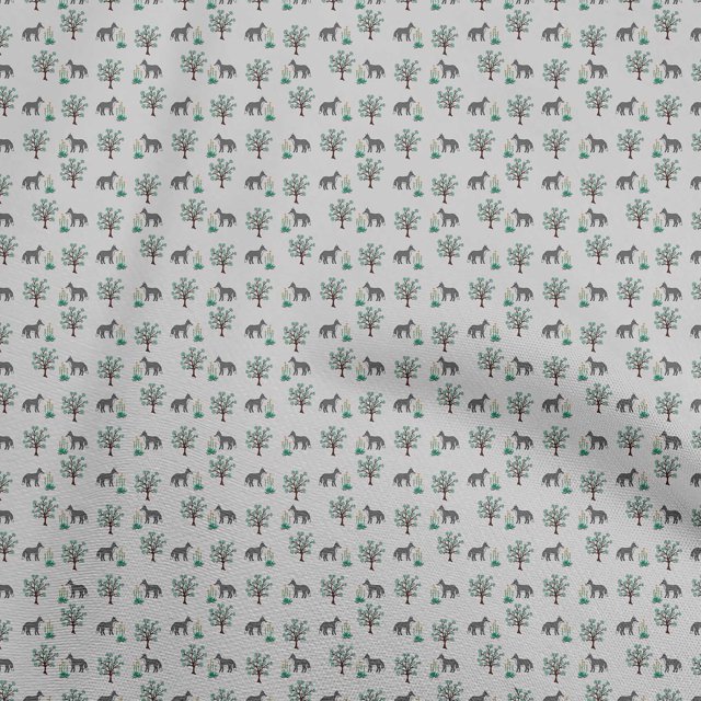 oneOone Rayon Light Gray Fabric Animal Sewing Material Print Fabric By The Yard 56 Inch Wide