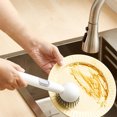 thumbnail image 3 of PpgejGEK Kitchen Long-Handled Cleaning Brush Liquid-Adding Multi-Functional Non-Stick Oil Rotary Pot Scrubber Dishwasher Safe Silicone Bristles for Sink Pans Cookware, 3 of 6