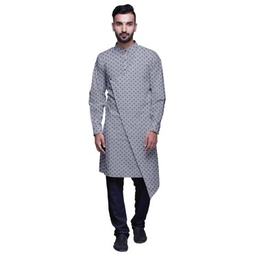 Atasi Designer Kurta Pajama For Men Printed Angrakha Kurta Set Summer Clothing