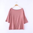 thumbnail image 2 of Birdeem T-Shirt Femme Col Rond Couleur Unie Manches Courtes Ample, 2 of 12