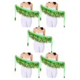 thumbnail image 3 of Transemion Wide Application Belly Dance Sequined Waist Versatile And Stylish Waist light green 5Set, 3 of 6