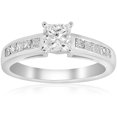 thumbnail image 1 of 1 1/4ct Princess Cut Diamond Engagement Ring 3/4ct ctr 14K White Gold, 1 of 4