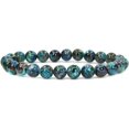 thumbnail image 1 of Bracelet Extensible en Perles Rondes de 8 mm en Chrysocolle Naturelle de Qualité A 7 Pouces Unisexe, 1 of 4