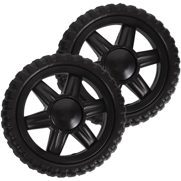 OULII Shopping Carts Spare Wheels 2Pcs Pressure Resistant Plastic Black