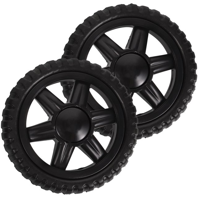 OULII Shopping Carts Spare Wheels 2Pcs Pressure Resistant Plastic Black
