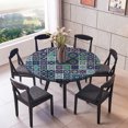 thumbnail image 3 of ziyahi Bord Élastique Imperméable Dos Ajusté Nappe Ronde Nappe Ronde Housse de Table Nappes Style B 1,5 m, 3 of 9