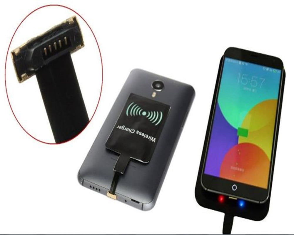 Qi Wireless Charger Charging Receiver Pad (Micro USB Port UP) for Samsung / LG / Sony / Google / Motorola / Android Phones