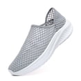 thumbnail image 3 of Fgnfyis Men's Breathable Knit Sneakers Comfortable on Casual Shoes for Walking Running Yoga Gym Beach Summer Spring Men Sneakers Grey, 3 of 9