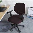 thumbnail image 2 of ORUYROP Housse de Chaise de Bureau Café Résistante à l'Eau Extensible Jacquard Élastique Housses 2 Pcs pour Chaise d'Ordinateur de Bureau Housse Extensible, 2 of 7