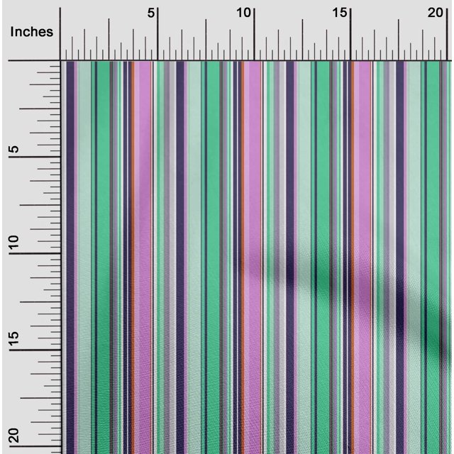 oneOone Tissu Popeline de Coton Multicolore Rayé Décor Tissu Imprimé BTY 56 Pouces de Large