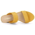 thumbnail image 4 of BLISSFUL STEP Women's Dual Straps Mid Chunky Heel Slide Sandals, 4 of 7