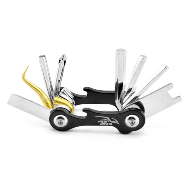 Graflsoa Outil de Plongée Compact 8-en-1 en Acier Inoxydable pour Entretien de Réservoir BCD, Noir, Portable et Durable