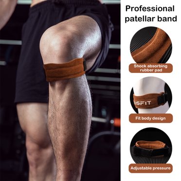 LJNYFDC Running Knee Support Patella Tendon Knee Strap Pain Relief Support Adjustable Soft Rubber Patella Protector with Bi directional Drawstring Design
