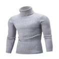thumbnail image 3 of Men Turtleneck Sweater Pullover Knitted Top Streetwear, 3 of 4