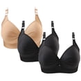 thumbnail image 1 of Birdeem 3Pcs Womans Printing Gathered Together Large Size Daily Bra Underwear No Rims, 1 of 10