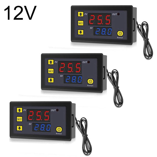 BTOER 3PCS W3230 Digital Temperature Controller, Digital Thermostat Temperature Switch