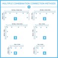 thumbnail image 3 of Corner Shower Curtain Rod 47.2" X (55"-71") Shower Curtain Rod, Convertible U and L Shaped Shower Curtain Rod for Bathroom, 6 Splice Sizes with 24 Stainless Steel Shower Rings, 3 of 8