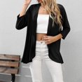 thumbnail image 2 of DPTALR Blouse Cardigan Décontractée Confortable Unie à Manches 3/4 pour Femme, 2 of 8