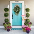 thumbnail image 3 of Wreath 2 Spring and Summer Olive Teardrop Decoration with Rattan Bow for Holiday and Seasonal Home, 3 of 7