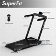 thumbnail image 3 of Pemberly Row Up To 7.5MPH 2.25HP Single Display Screen Treadmill in Black, 3 of 8
