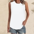 thumbnail image 2 of AherBiu Débardeurs Grande Taille pour Femmes Couleur Unie Sans Manches Col Rond Ample Chic Décontracté Basique Camis, 2 of 7