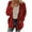 Red, variant on fartey Womens Fuzzy Sherpa Hooded Cardigan Coat Winter Double Fleece Open Front Jacket Coat Plush Warm Plus Size Button Down Outwear, S-5XL