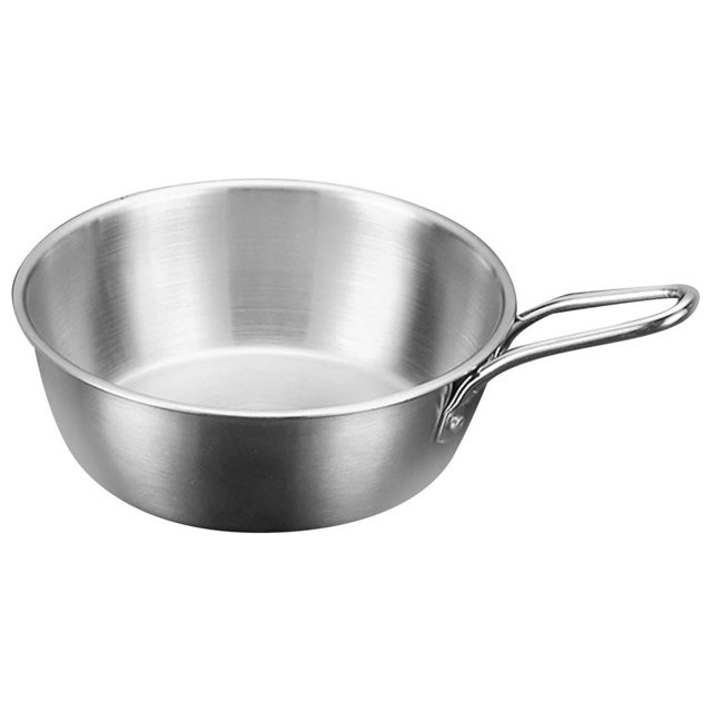 GUOOL Korean s Bowl Barbecue Restaurant Small Bowl Stainless Steel Round Rice Bowl Argent with Handle