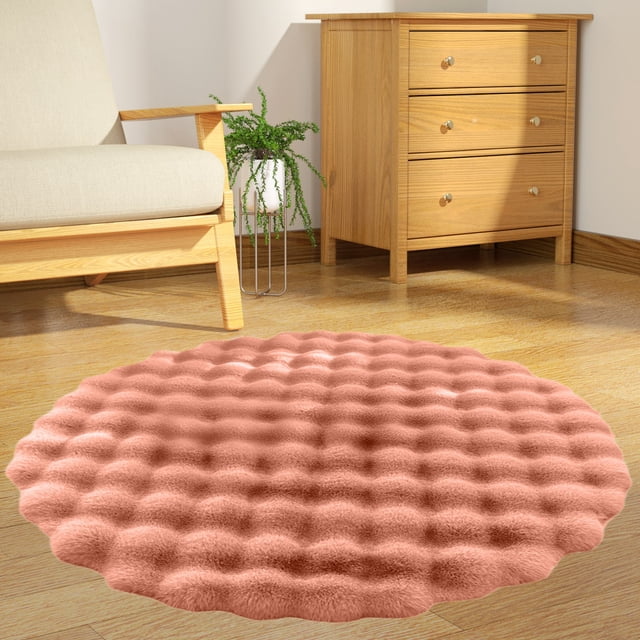 Rkxzt Tapis Ronds Tapis de Chambre Doux Pelucheux Moelleux Tapis Rond Style Moderne Tapis Salon Table Basse Tapis de Sofa
