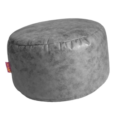 Elodie Round Ottoman Pouf Cover Footstool Slipcover Dark Gray (without filling)