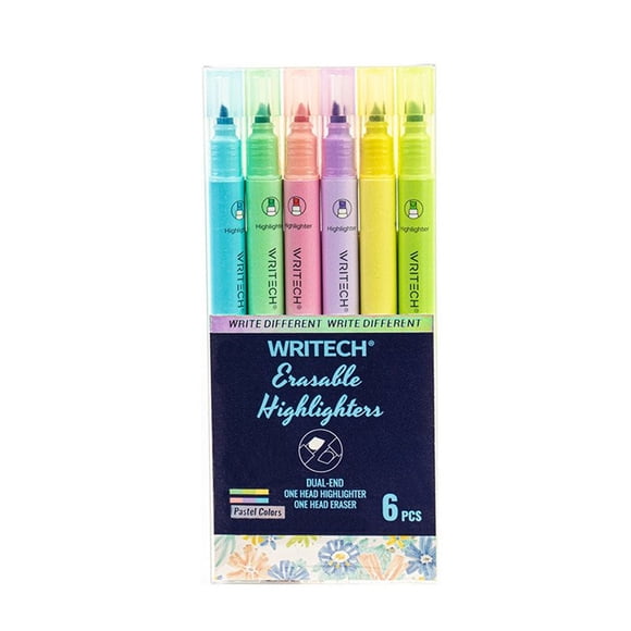 Writech Enlumineur Effaçable - Ensemble de 6 Couleurs Pastel