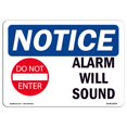 thumbnail image 1 of SignMission OS-NS-D-35-L-10078 Panneau d'Avis OSHA - Alarme Sonore avec Symbole, 1 of 1