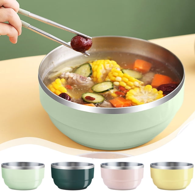 Sentmoon Stainless Steel Mixing Bowls Large Stainless Steel Bowl Tableware Portable Household Fruit Basin Insulated Bowl Stackable and Nestable Stainless Steel Bowl