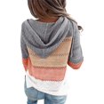 thumbnail image 2 of Womens Pullover Hoodie Sweaters Color Block Long Sleeve Sweatshirts Lounge Hoodie Tops, 2 of 8