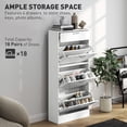thumbnail image 4 of HOMCOM Armoire à Chaussures avec 3 Tiroirs Basculants, Armoire de Rangement pour Chaussures Étroite, Blanc, 4 of 10