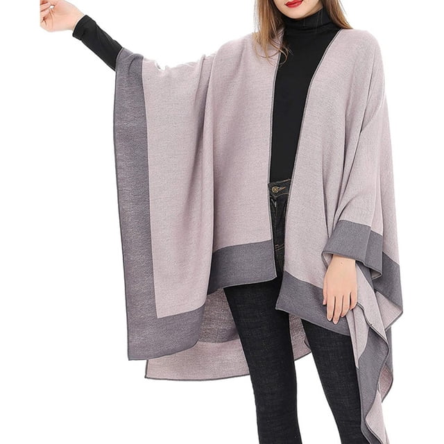 Mode Automne Femmes Pashmina Châle Cape Pull Tricoté Cardigan Foulard