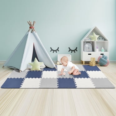 Tapis de Jeu pour Bébé, Tapis de Jeu Casse-Tête 36 Pcs de 0,39 Pouces d'Épaisseur, Tapis de Sol Emboîtable pour le Rampement avec Couverture de 3,24 M2