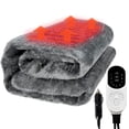 thumbnail image 3 of Heated Throw Blanket,Plush Electric Blanket Throw,Sherpa Super Cozy Heated Blanket,12V Heated Electric Blanket,Faux Fur Throw Size with Fluffy Back,Heating Blanket Warm Blanket Gift for Grandma, 3 of 9