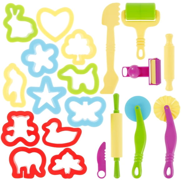 Durable Non-toxic Color Clay Dough Making Tools Easy Clean Portable Compact Easy-grip Rollers Plasticine Cutters Animal Molds Silly Putty Mini Clay Tools Kit