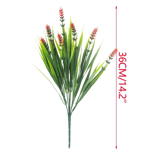 8PC Artificial Peppermint Flowers With Realistic Green Plant And Pointed Leaf Grass