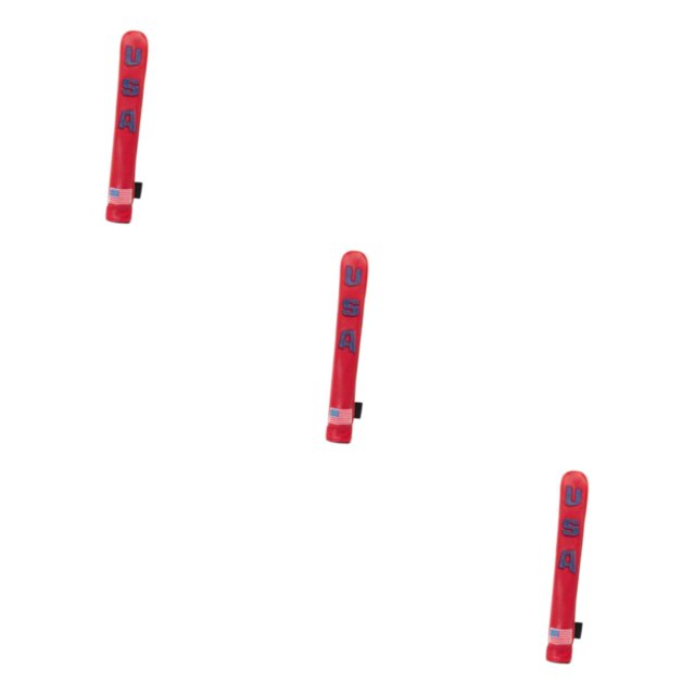 Decodeary PU pour Étui de Protection de Bâton d'Alignement de Golf Support Imperméable Brodé Premium Rouge Bleu 33 x 5.5cm 3ensemble