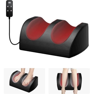 Massager de pied Shiatsu avec chaleur, pied à tricoter de tissu profond & Massager du veau pour soulager la douleur, Fasciite plantaire, Neuropathie - Cadeaux pour hommes & Femmes