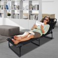 thumbnail image 3 of TidBay Camping Cot, Adjustable 4-Position Adults Reclining Folding Chaise with Pillow, Outdoor Lounge Chair Sleeping Cot Bed, Perfect for Office, Pool, Beach, Patio, 3 of 7