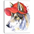 thumbnail image 2 of Wolf avec Illustration de Casquette Rouge - Art Mural sur Toile d'Animal, 2 of 3