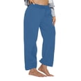 thumbnail image 1 of Plebaso Womens Plus Size Wide Leg Pants Elastic Waist Drawstring Lounge Pants Casual Loose Summer Pants, 1 of 7