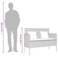 thumbnail image 4 of vidaXL Garden Bench with Cushions Grey Poly Rattan, 4 of 5