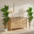 thumbnail image 2 of HOMCOM Ensemble de 2 Fausses Feuilles de Figuier, Arbre Factice de 6 Pi pour Déco Intérieure, 2 of 10