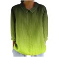 thumbnail image 2 of RXIRUCGD Haut/chemise à Manches 3/4 Imprimé Rétro Décontracté pour Femmes, Vert, Taille : 2TG, 2 of 5
