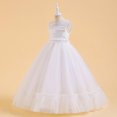 thumbnail image 3 of RXIRUCGD 2025 Summer Clothes for Kids Children's Sleeveless Round Neck Solid Color Exquisite Embroidered Bead Mesh Puff Princess Dress Evening Dress Banquet Dress, 3 of 8