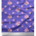 thumbnail image 1 of Soimoi Poly Georgette Fabric Triangle,Leaves & Rose Floral Fabric Prints By Yard 52 Inch Wide, 1 of 3
